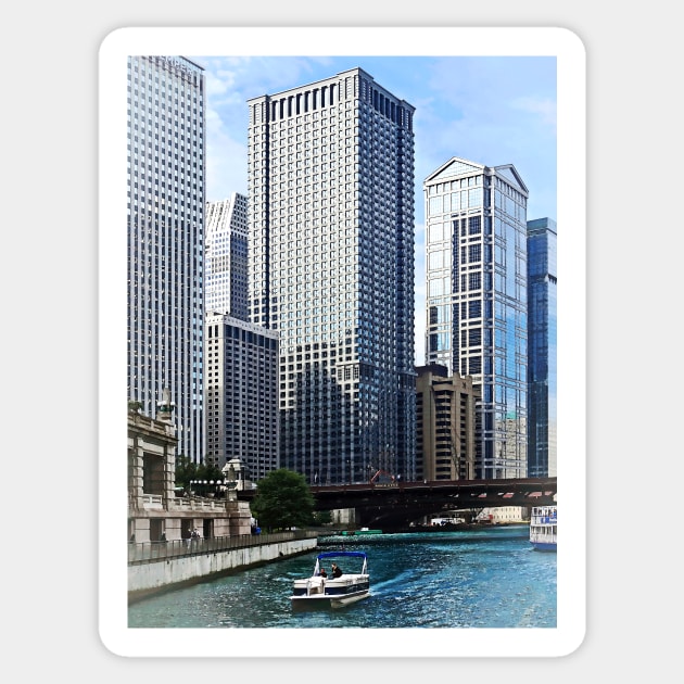 Chicago IL - Chicago River Near Wabash Ave. Bridge Sticker by SusanSavad